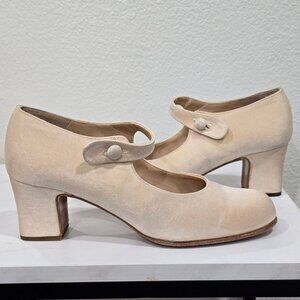Classic Cream Mary Jane Block Heel Pumps